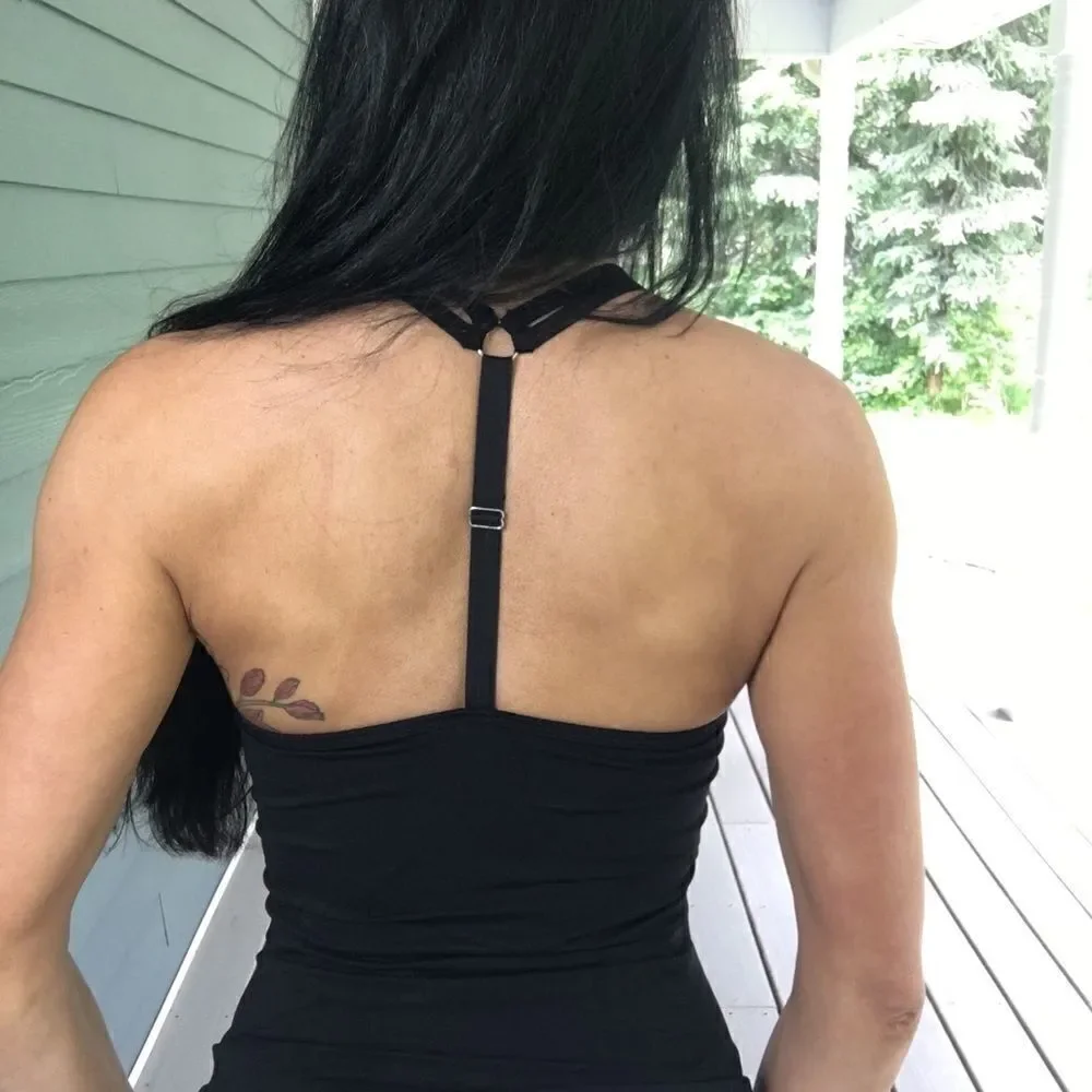 Dynamic Fashion Black seamless Y back tank